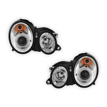 Mercedes-Benz CLK-Class W208 / C208 / A208 (1997 - 2002) CCFL Angel Eyes Projector Headlights LH + RH