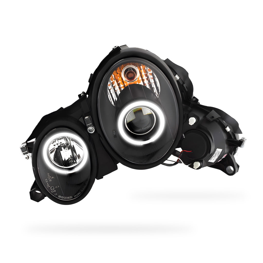 Mercedes-Benz CLK-Class W208 / C208 / A208 (1997 - 2002) CCFL Angel Eyes Projector Headlights LH + RH