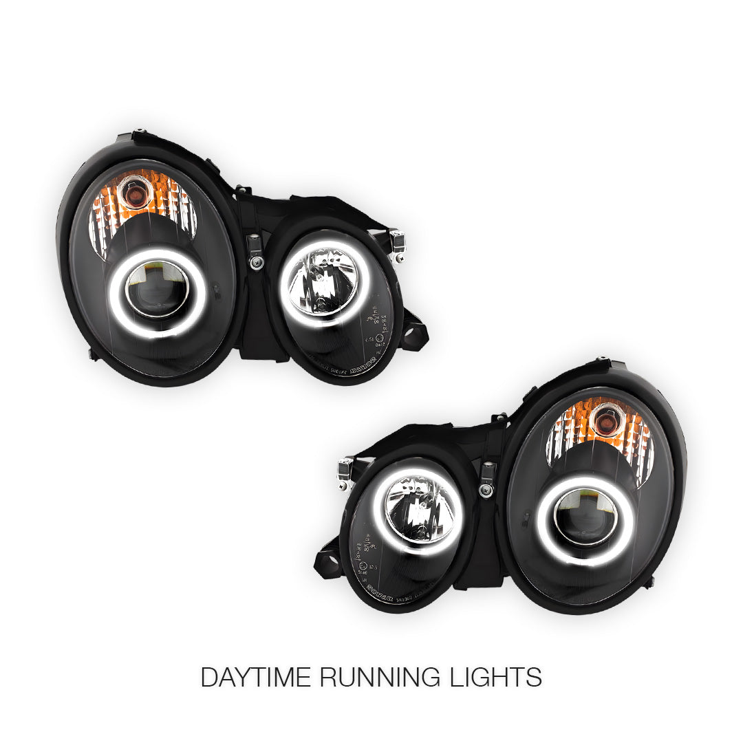 Mercedes-Benz CLK-Class W208 / C208 / A208 (1997 - 2002) CCFL Angel Eyes Projector Headlights LH + RH
