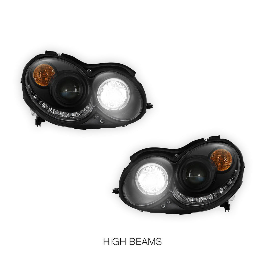 Mercedes-Benz CLK-Class W209 / C209 / A209 (2002 - 2009) LED DRL Projector Headlights LH + RH
