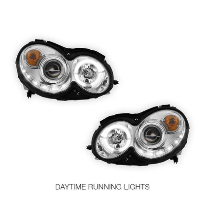 Mercedes-Benz CLK-Class W209 / C209 / A209 (2002 - 2009) LED DRL Projector Headlights LH + RH