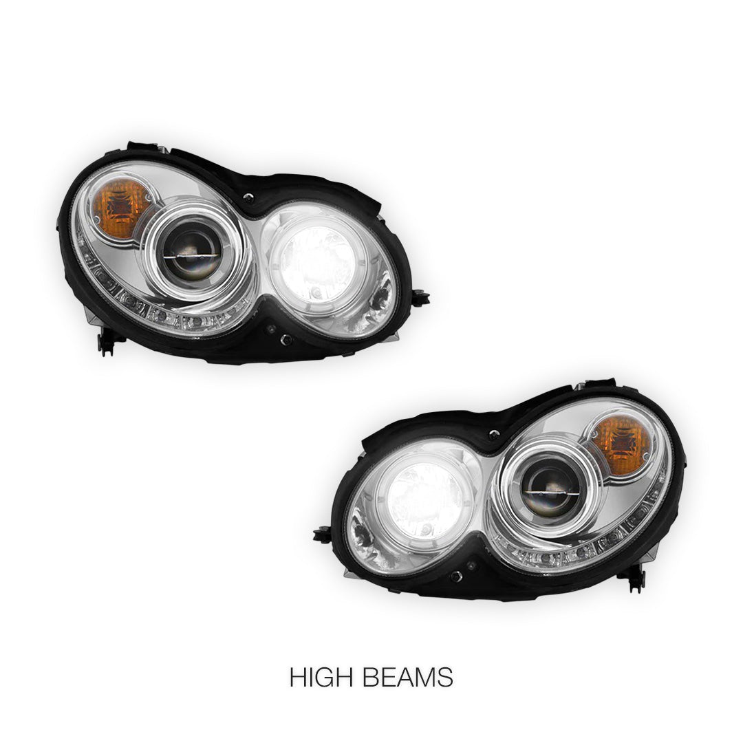 Mercedes-Benz CLK-Class W209 / C209 / A209 (2002 - 2009) LED DRL Projector Headlights LH + RH