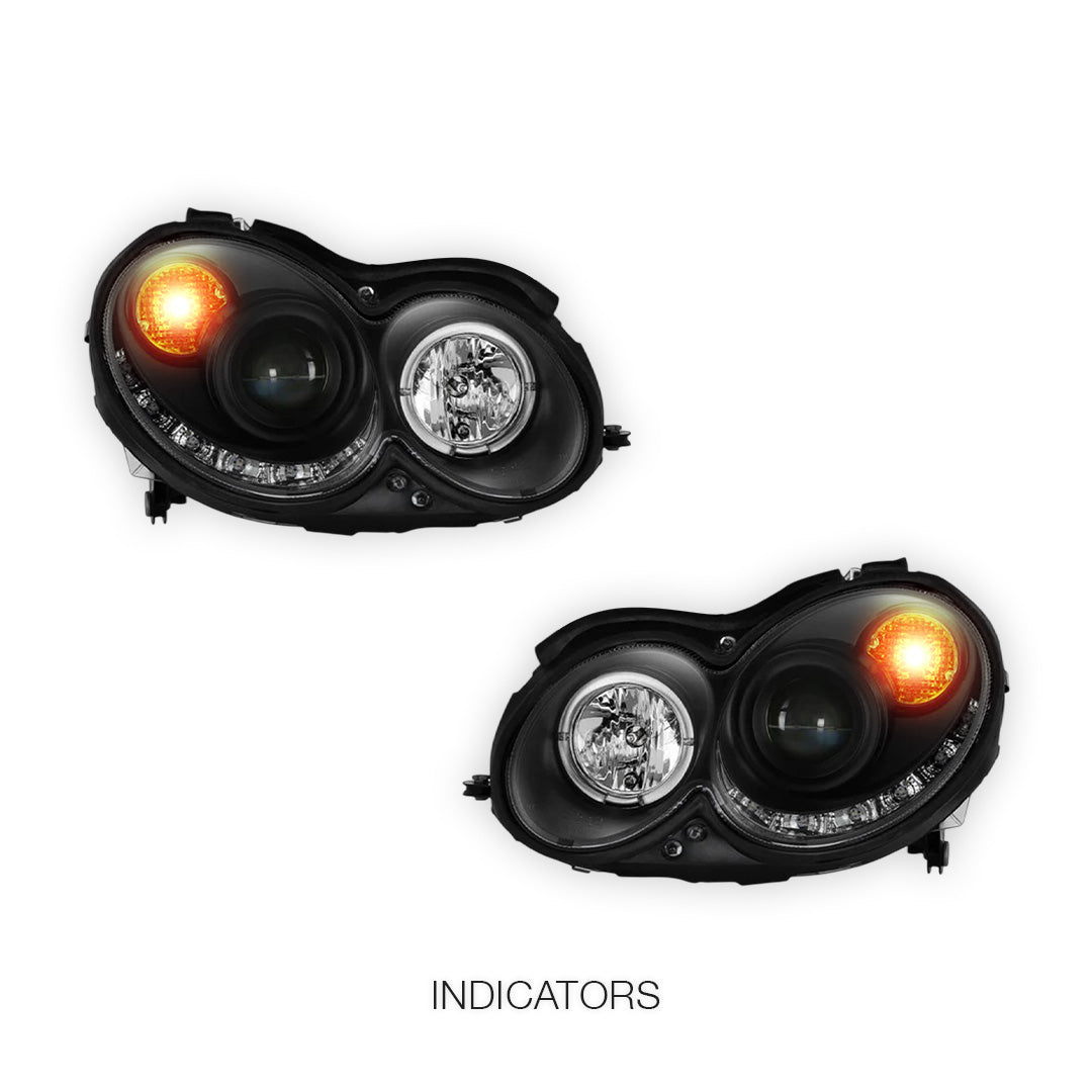 Mercedes-Benz CLK-Class W209 / C209 / A209 (2002 - 2009) LED DRL Projector Headlights LH + RH