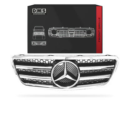Mercedes-Benz E-Class W210 (2000 - 2003) Chrome Black / Chrome Silver AMG Style Front Grille