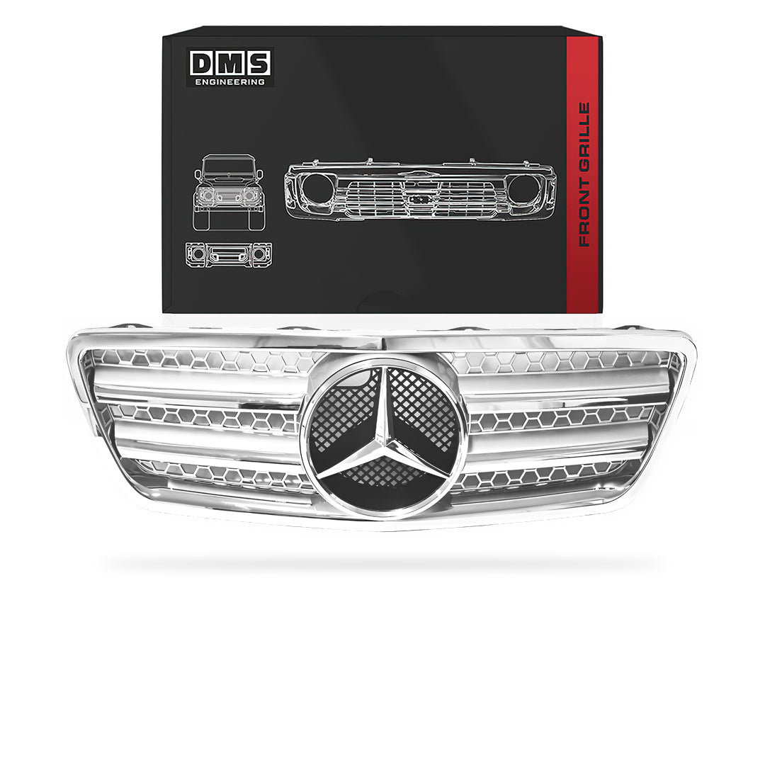 Mercedes-Benz E-Class W210 (2000 - 2003) Chrome Black / Chrome Silver AMG Style Front Grille