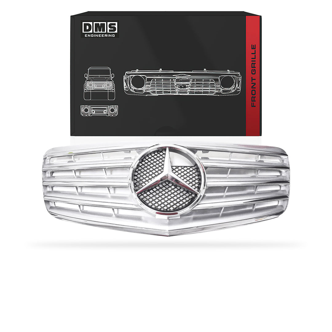 Mercedes-Benz E-Class W211 (2007 - 2008) Chrome Silver CL5 Style Front Bumper Bar Grille