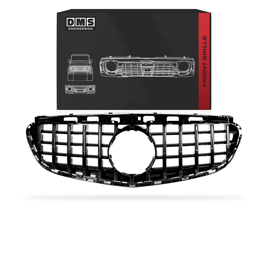 Mercedes-Benz E-Class W212 (2014 - 2016) Chrome Black / Gloss Black AMG Panamericana Style Front Bumper Bar Grille