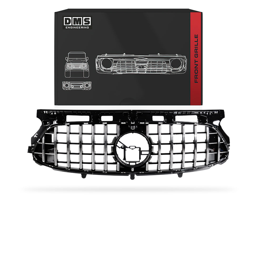 Mercedes-Benz GLA-Class H247 (2020 - 2025) Gloss Black / Chrome Black AMG Panamericana GLA45 Style Front Grille