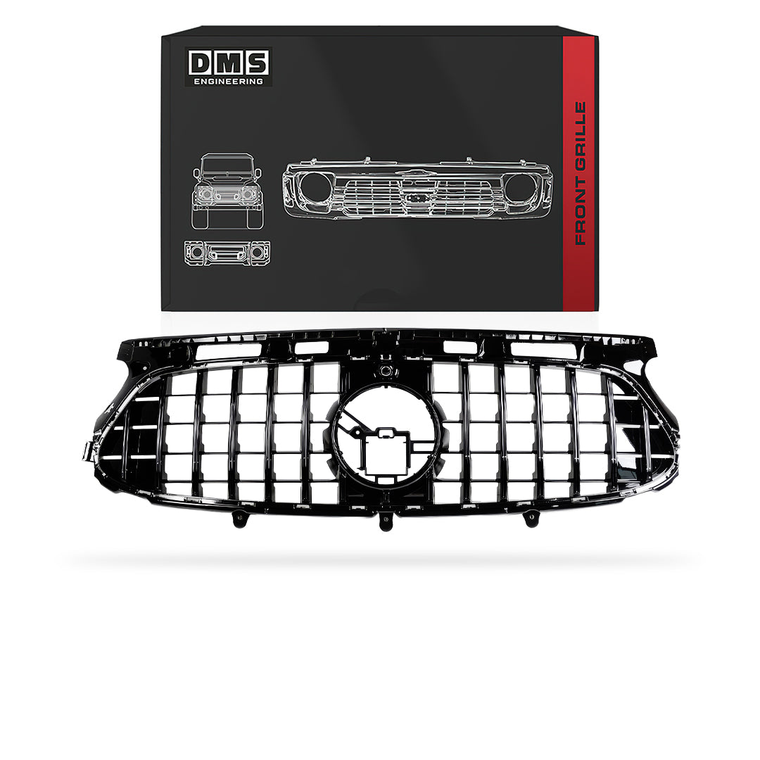 Mercedes-Benz GLA-Class H247 (2020 - 2025) Gloss Black / Chrome Black AMG Panamericana GLA45 Style Front Grille