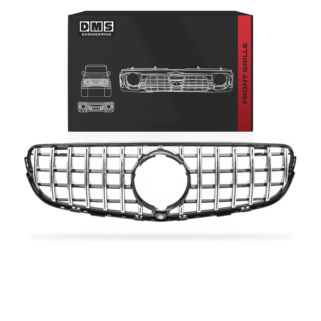 Mercedes-Benz GLC-Class X253 / C253 (2015 - 2019) Gloss Black / Chrome Black AMG GLC63 Panamericana Style Front Bumper Bar Grille