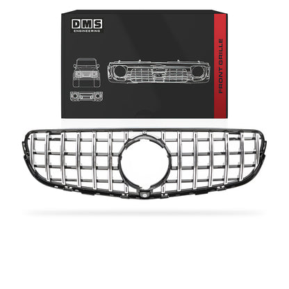 Mercedes-Benz GLC-Class X253 / C253 (2015 - 2019) Gloss Black / Chrome Black AMG GLC63 Panamericana Style Front Bumper Bar Grille