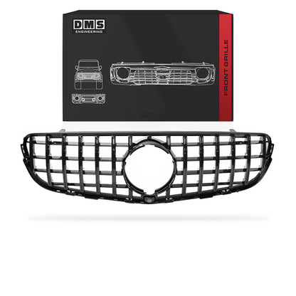 Mercedes-Benz GLC-Class X253 / C253 (2015 - 2019) Gloss Black / Chrome Black AMG GLC63 Panamericana Style Front Bumper Bar Grille