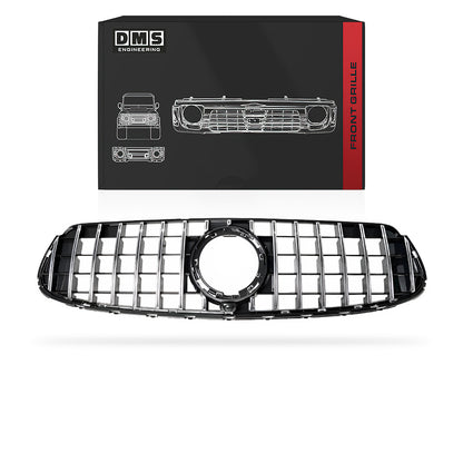 Mercedes-Benz GLC-Class X253 / C253 (2019 - 2023) Gloss Black / Chrome Black AMG GLC63 Panamericana Style Front Bumper Bar Grille