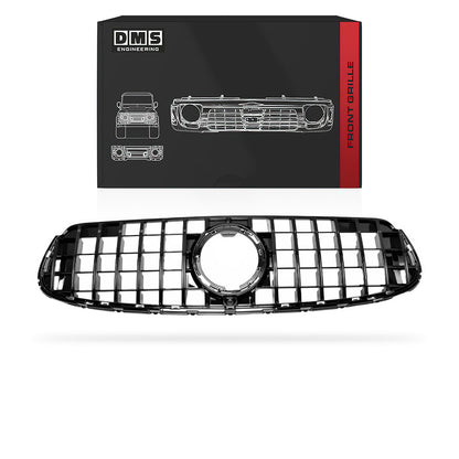 Mercedes-Benz GLC-Class X253 / C253 (2019 - 2023) Gloss Black / Chrome Black AMG GLC63 Panamericana Style Front Bumper Bar Grille
