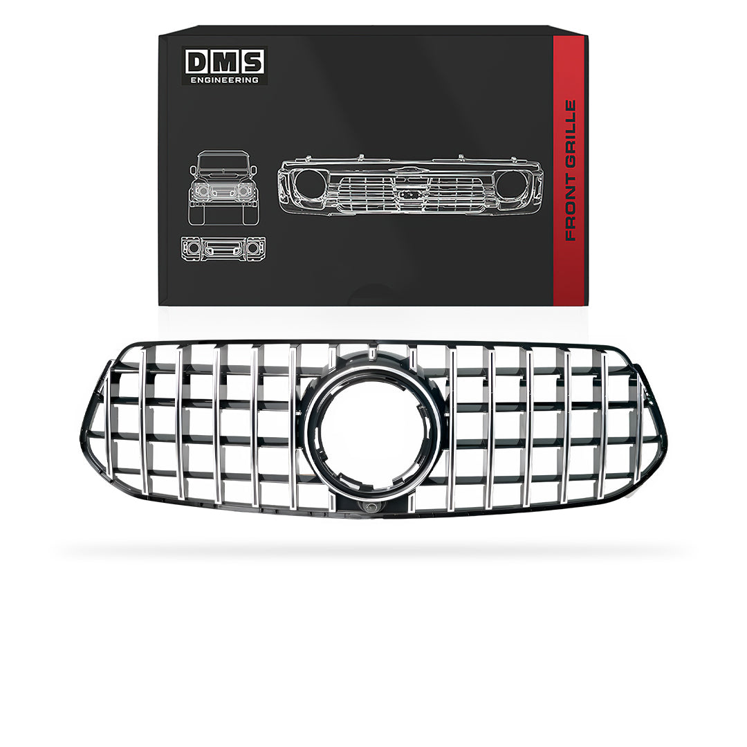 Mercedes-Benz GLE-Class V167 (2019 - 2025) Gloss Black / Chrome Black Panamericana Style Front Bumper Bar Grille