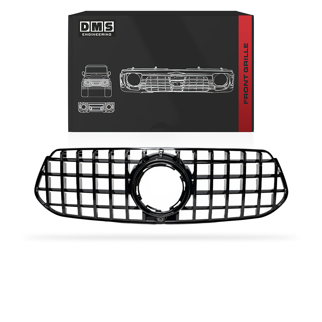 Mercedes-Benz GLE-Class V167 (2019 - 2025) Gloss Black / Chrome Black Panamericana Style Front Bumper Bar Grille