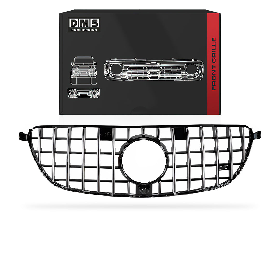 Mercedes-Benz GLE-Class W166 (2015 - 2019) Gloss Black / Chrome Black Panamericana Front Bumper Bar Grille