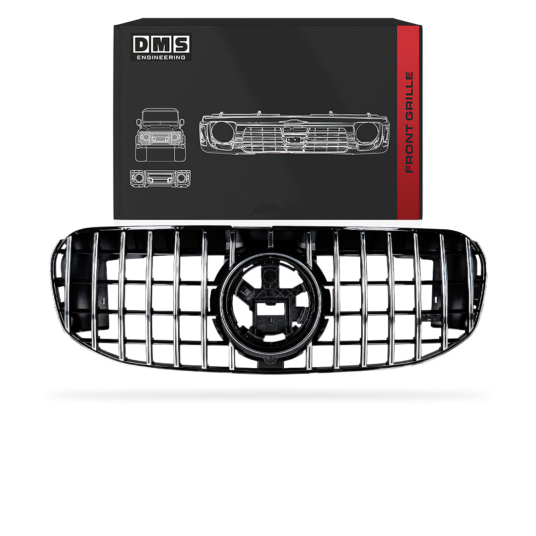 Mercedes-Benz GLS-Class X167 (2019 - 2023) Chrome Black / Gloss Black Panamericana Front Bumper Bar Grill Grille