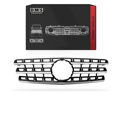 Mercedes-Benz M-Class W164 (2009 - 2012) Chrome Black / Chrome Silver AMG Style Front Bumper Bar Grille