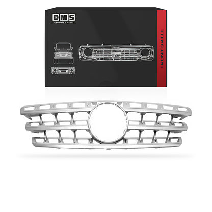 Mercedes-Benz M-Class W164 (2009 - 2012) Chrome Black / Chrome Silver AMG Style Front Bumper Bar Grille