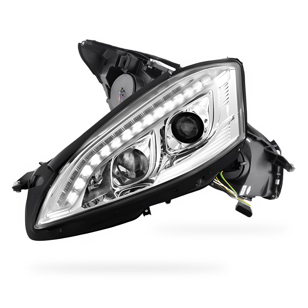 Mercedes-Benz S-Class W221 Sedan (2006 - 2009) Crystal Clear S65 AMG Style DRL LED Projector Headlights LH + RH