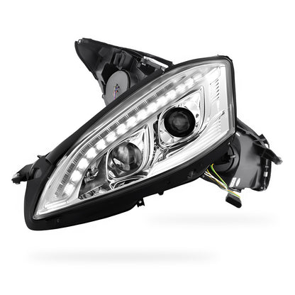 Mercedes-Benz S-Class W221 Sedan (2006 - 2009) Crystal Clear S65 AMG Style DRL LED Projector Headlights LH + RH