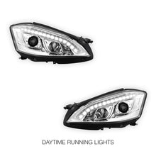 Mercedes-Benz S-Class W221 Sedan (2006 - 2009) Crystal Clear S65 AMG Style DRL LED Projector Headlights LH + RH