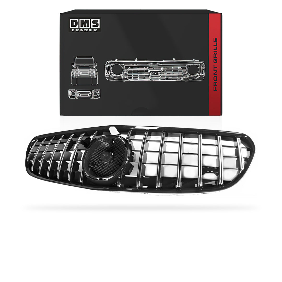 Mercedes-Benz S-Class W222 (2015 - 2021) Chrome Black / Gloss Black AMG S63 Panamericana Style Front Bumper Bar Grille