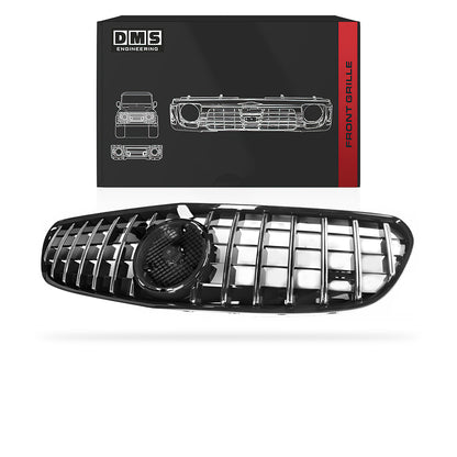 Mercedes-Benz S-Class W222 (2015 - 2021) Chrome Black / Gloss Black AMG S63 Panamericana Style Front Bumper Bar Grille