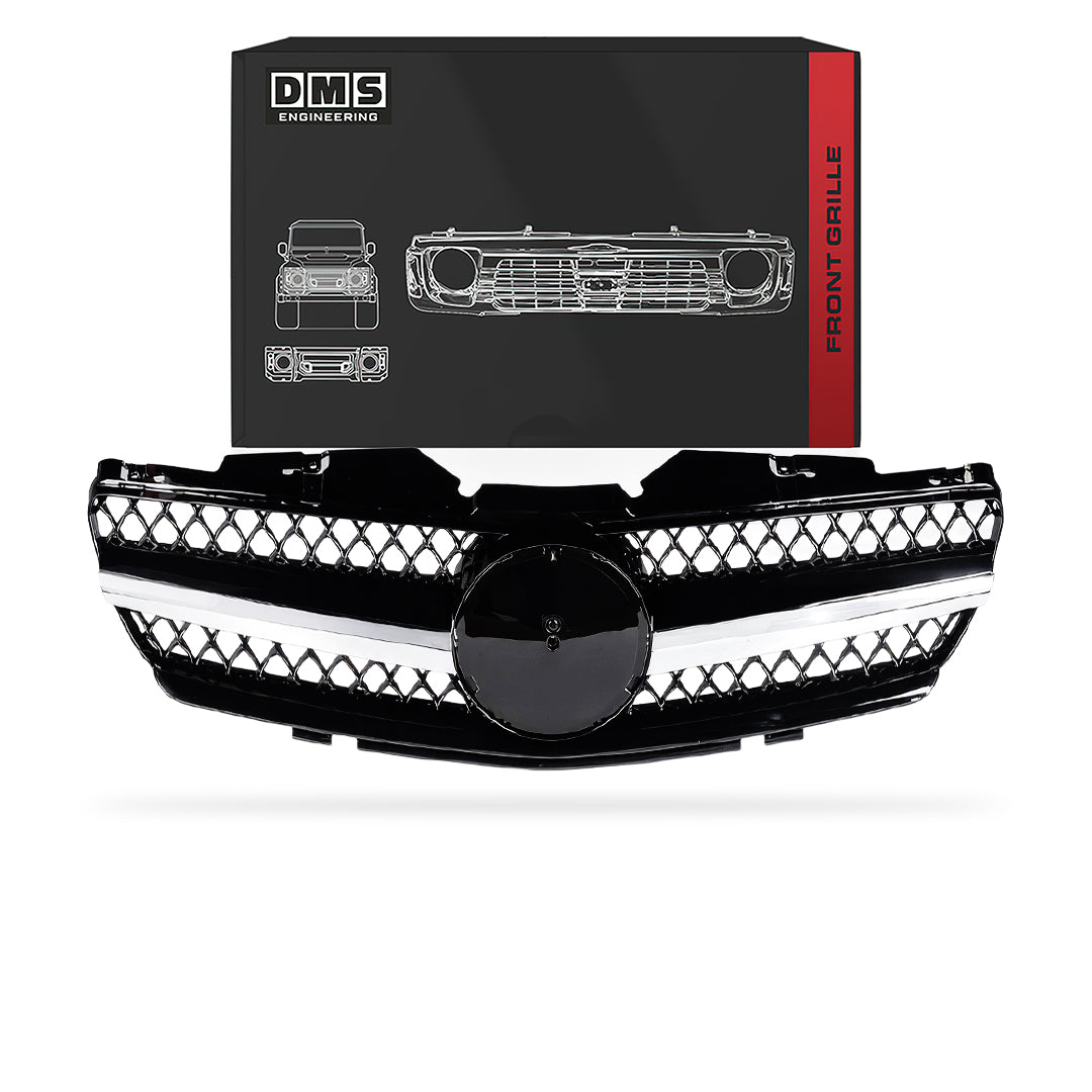 Mercedes-Benz SL-Class R230 (2002 - 2005) Chrome Black AMG Style Front Bumper Bar Grille