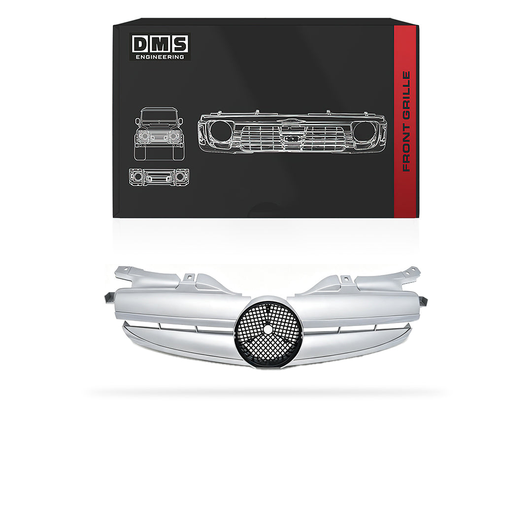 Mercedes-Benz SLK-Class R170 (1997 - 2004) Chrome Silver / Chrome Black AMG Style Front Bumper Bar Grille