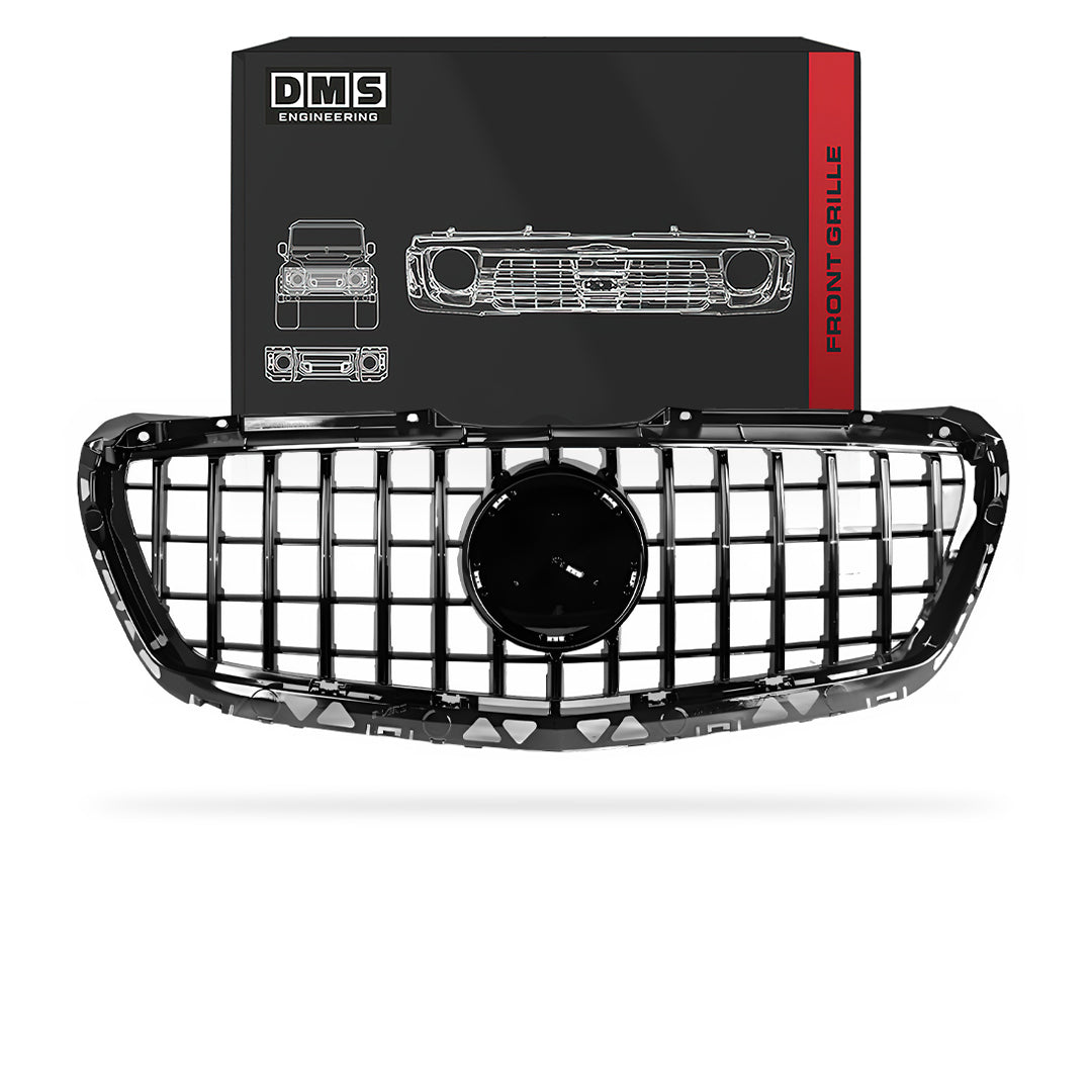 Mercedes-Benz Sprinter W906 (2013 - 2018) Gloss Black / Chrome Black Panamericana AMG Style Front Bumper Bar Grille