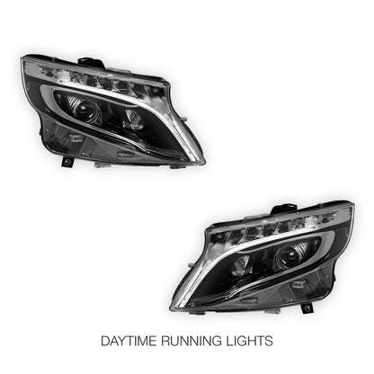 Mercedes-Benz V-Class W447 Vito / Valente (2015 - 2024) AMG Style Full LED DRL With Sequential Indicator Headlights LH + RH