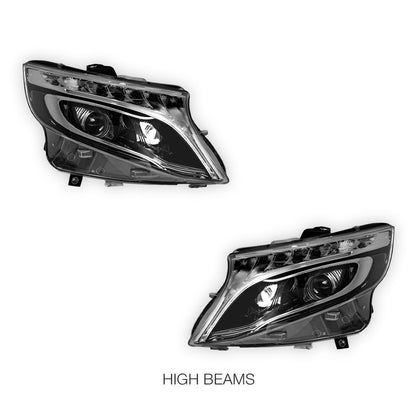 Mercedes-Benz V-Class W447 Vito / Valente (2015 - 2024) AMG Style Full LED DRL With Sequential Indicator Headlights LH + RH