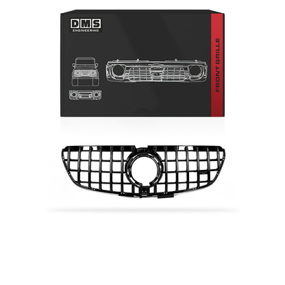 Mercedes-Benz V-Class W447 (2020 - 2024) Gloss Black / Chrome Black AMG Panamericana Style Front Bumper Bar Grille