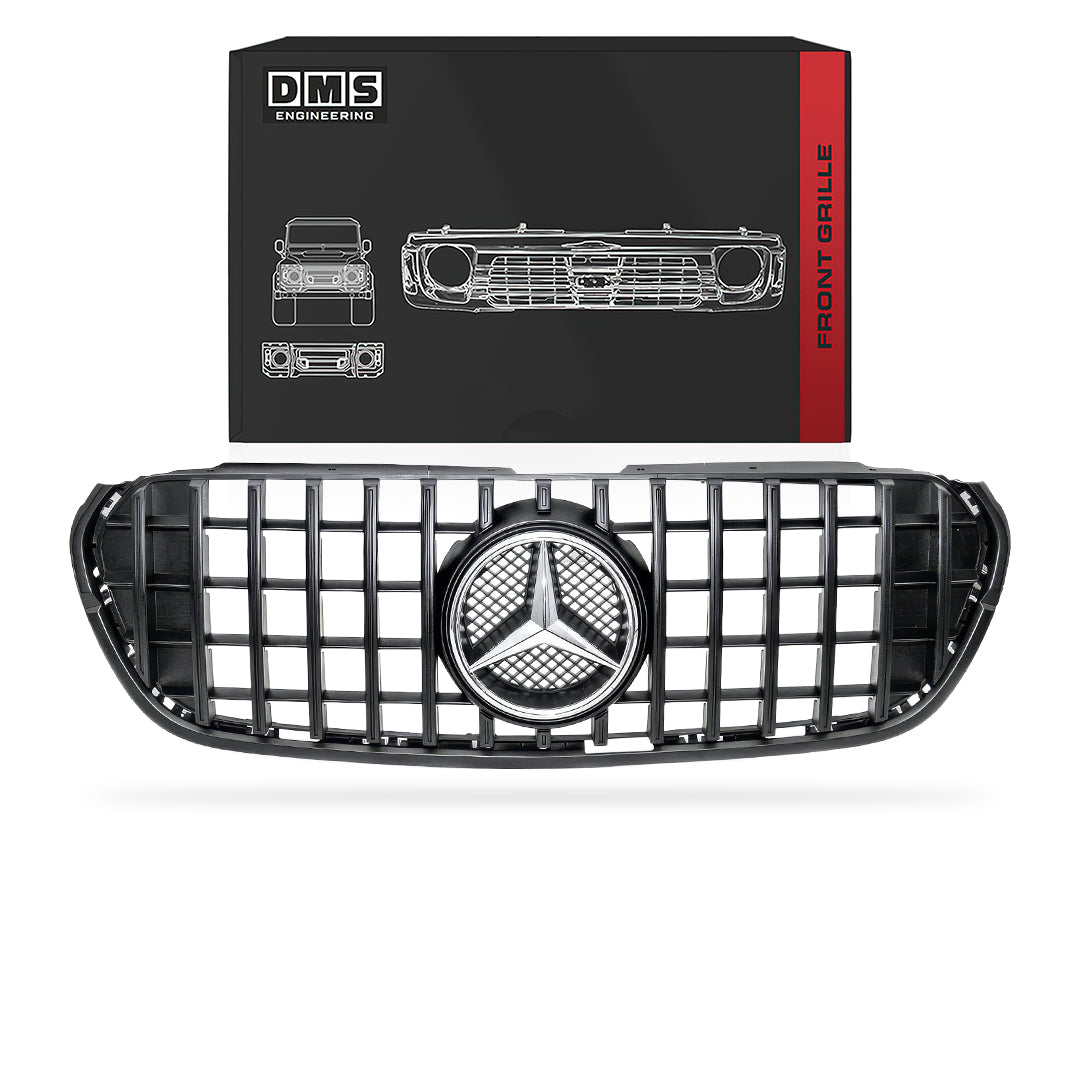 Mercedes-Benz X-Class W470 (2017 - 2021) Gloss Black / Chrome Black / Matt Black Panamericana Front Bumper Bar Grille