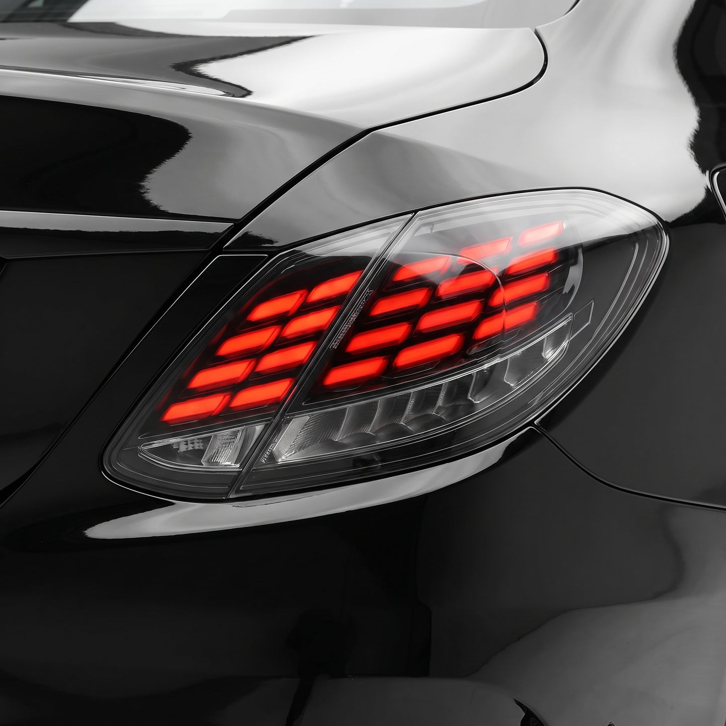 Mercedes-Benz C-Class W205 (2015 - 2025) Black S63 Style Sequential 3D LED Tail Lights LH + RH