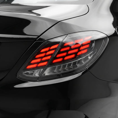 Mercedes-Benz C-Class W205 (2015 - 2025) Black S63 Style Sequential 3D LED Tail Lights LH + RH