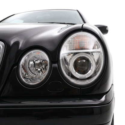 Mercedes-Benz E-Class W210 (1995 - 1999) Crystal Clear Projector Headlights LH + RH installed close-up