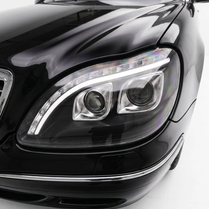 Mercedes-Benz S-Class W220 (1998 - 2005) DRL Projector Headlights LH + RH installed close-up