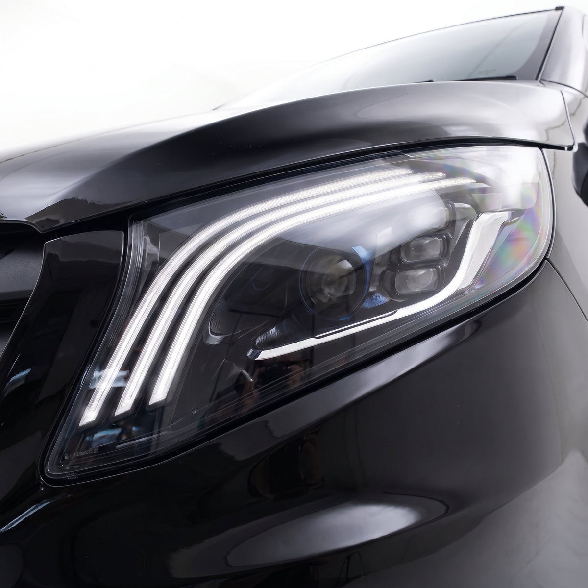 Mercedes-Benz Vito W447 (2014 - 2020) LED DRL Sequential Projector Headlights LH + RH installed close-up