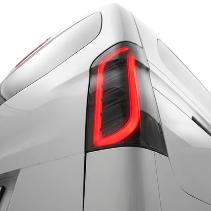Mercedes-Benz Vito W447 (2016 - 2022) Sequential Smoked LED Tail Lights LH + RH installed close-up