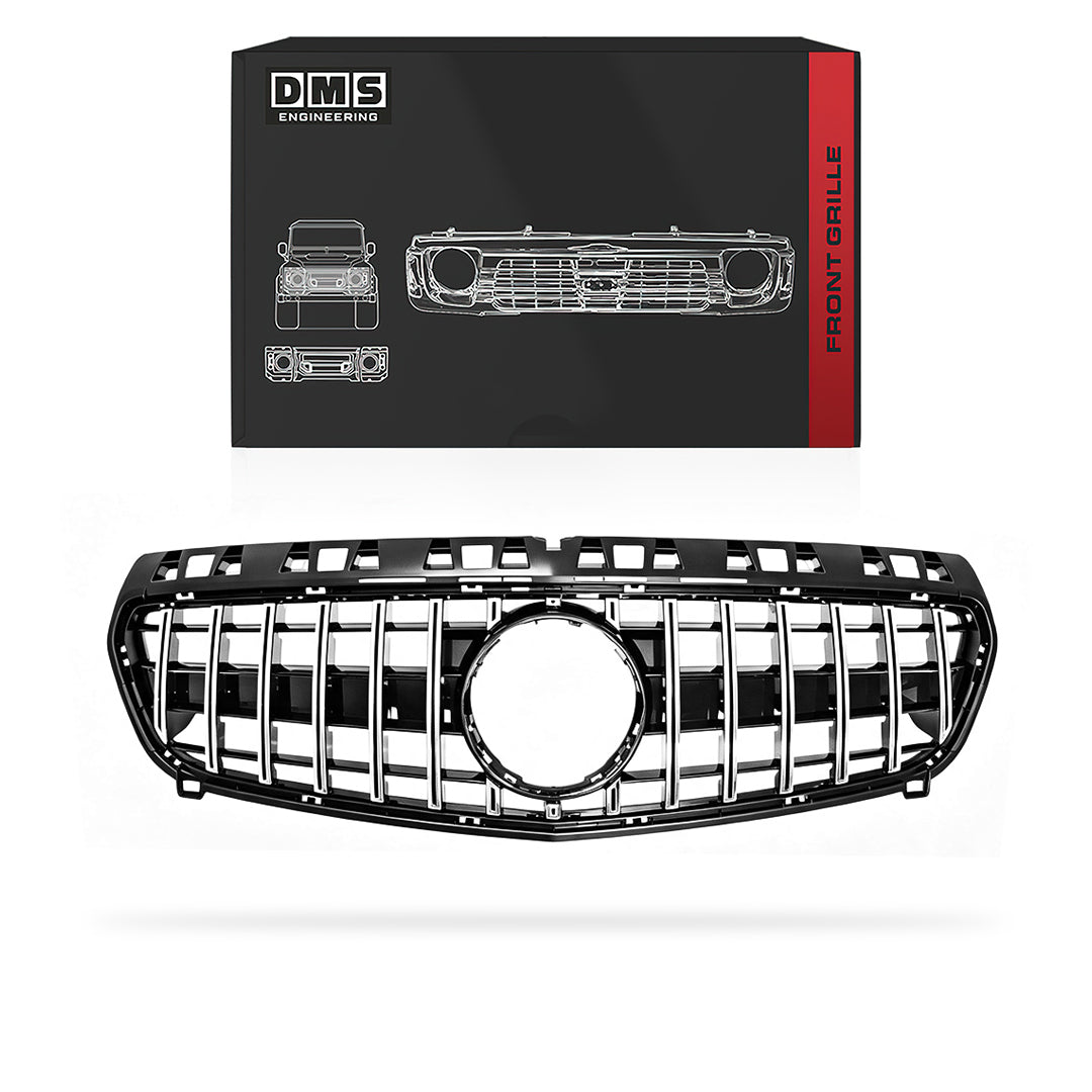 Mercedes-Benz A-Class W176 (2012 - 2015) Gloss Black / Chrome Black Panamericana Front Bumper Bar Grille