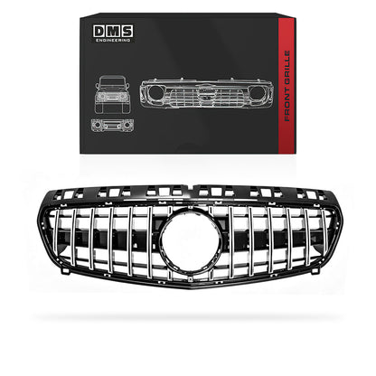 Mercedes-Benz A-Class W176 (2012 - 2015) Gloss Black / Chrome Black Panamericana Front Bumper Bar Grille