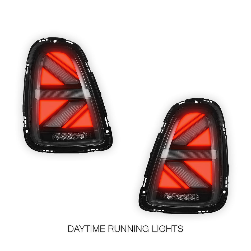 Mini Cooper R56 / R57 / R58 / R59 (2007 - 2015) Sequential Clear Red LED Tail Lights LH + RH
