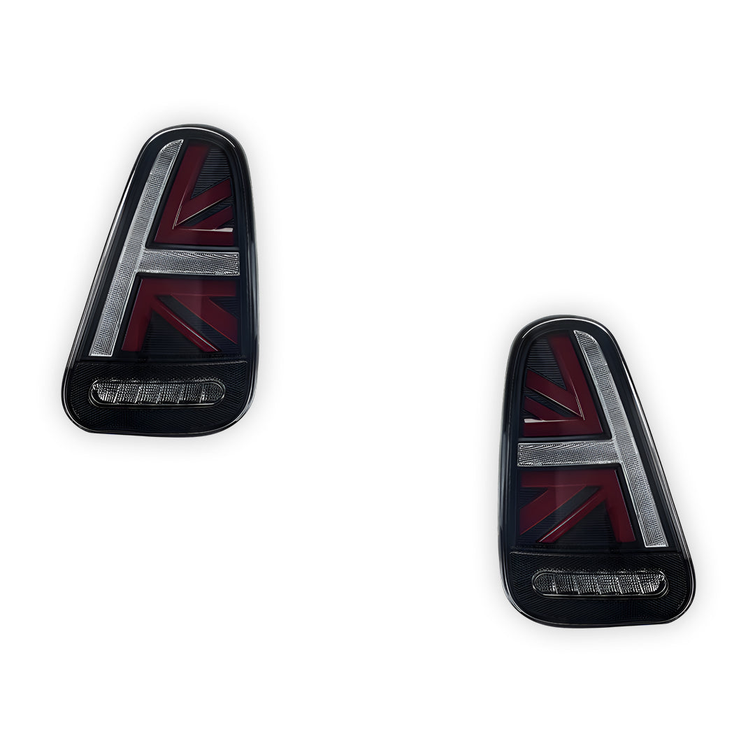 Mini Cooper R50 / R52 / R53 (2001 - 2006) Union Jack Style Sequential Smoked Full LED Tail Lights LH + RH