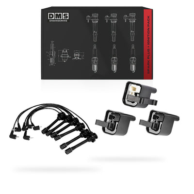 Mitsubishi Triton MK / ML (2003 - 2008) 3.0L / 3.5L Ignition Coil Packs and Spark Plug Leads Complete Set
