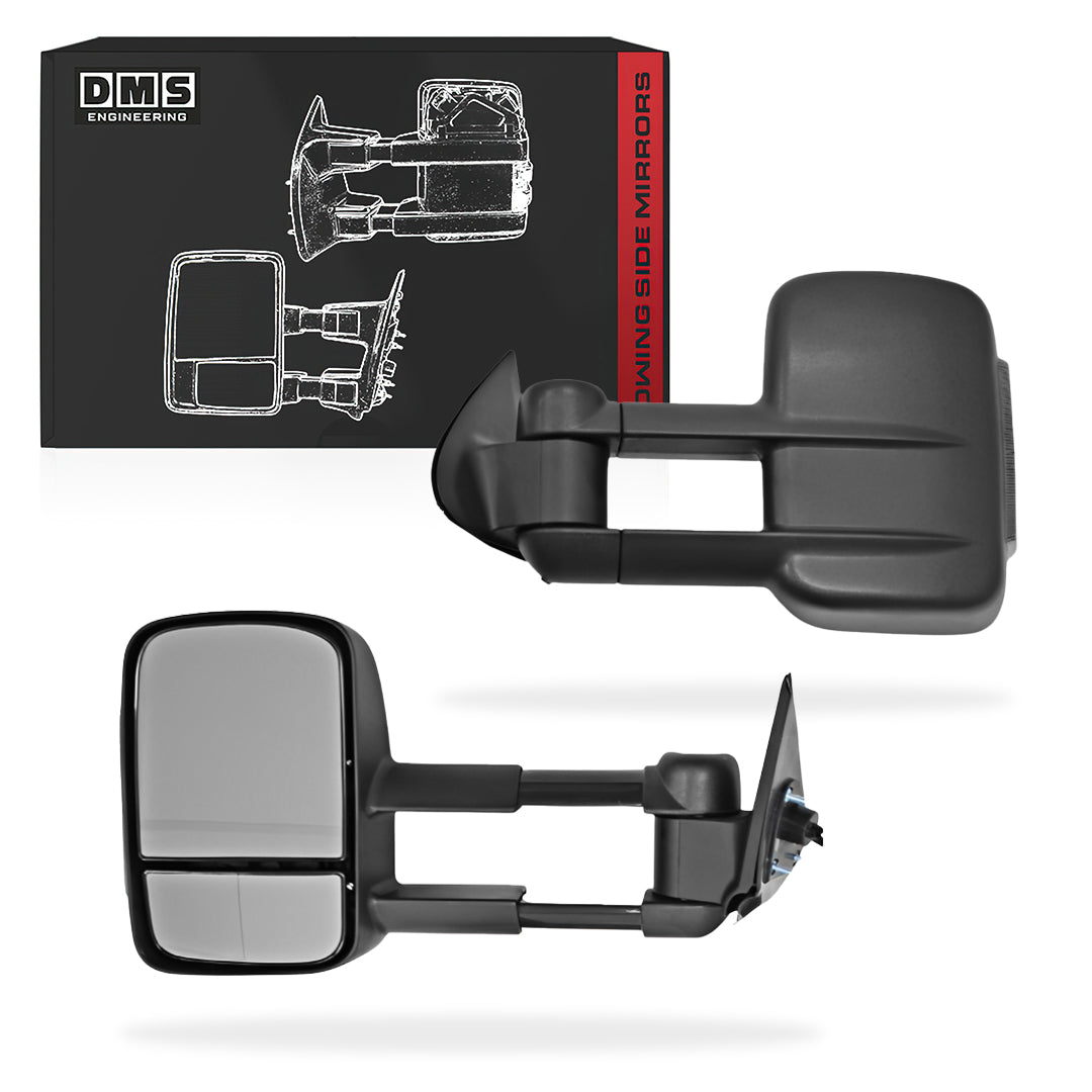 Mitsubishi Triton ML / MN (2006 - 2015) Black Electric LED Indicators Extendable Towing Side Mirrors LH + RH (Copy)