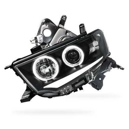 Mitsubishi Challenger PB / PC (2008 - 2015) Black 3D DRL & Angel Eyes Projector Headlights LH + RH