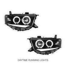 Mitsubishi Challenger PB / PC (2008 - 2015) Black 3D DRL & Angel Eyes Projector Headlights LH + RH